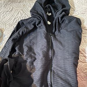 Booty by Brabants black v sports bra top &hooded track jacket in original fabric